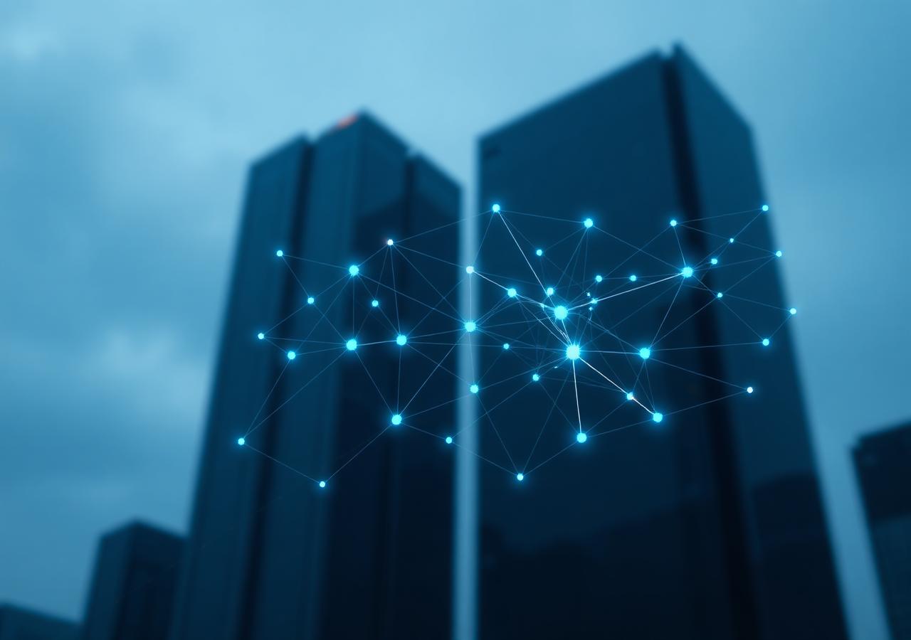 Abstract financial risk topology network over enterprise towers